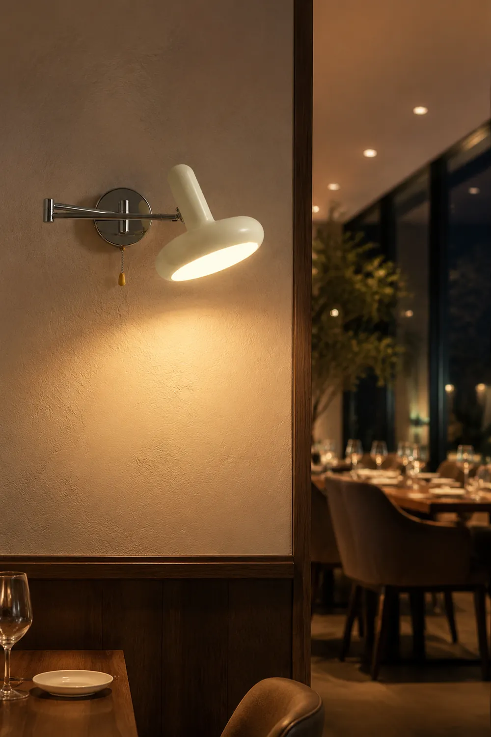 Retro Capsule White Swing Arm Wall Lamp - Lumpaz