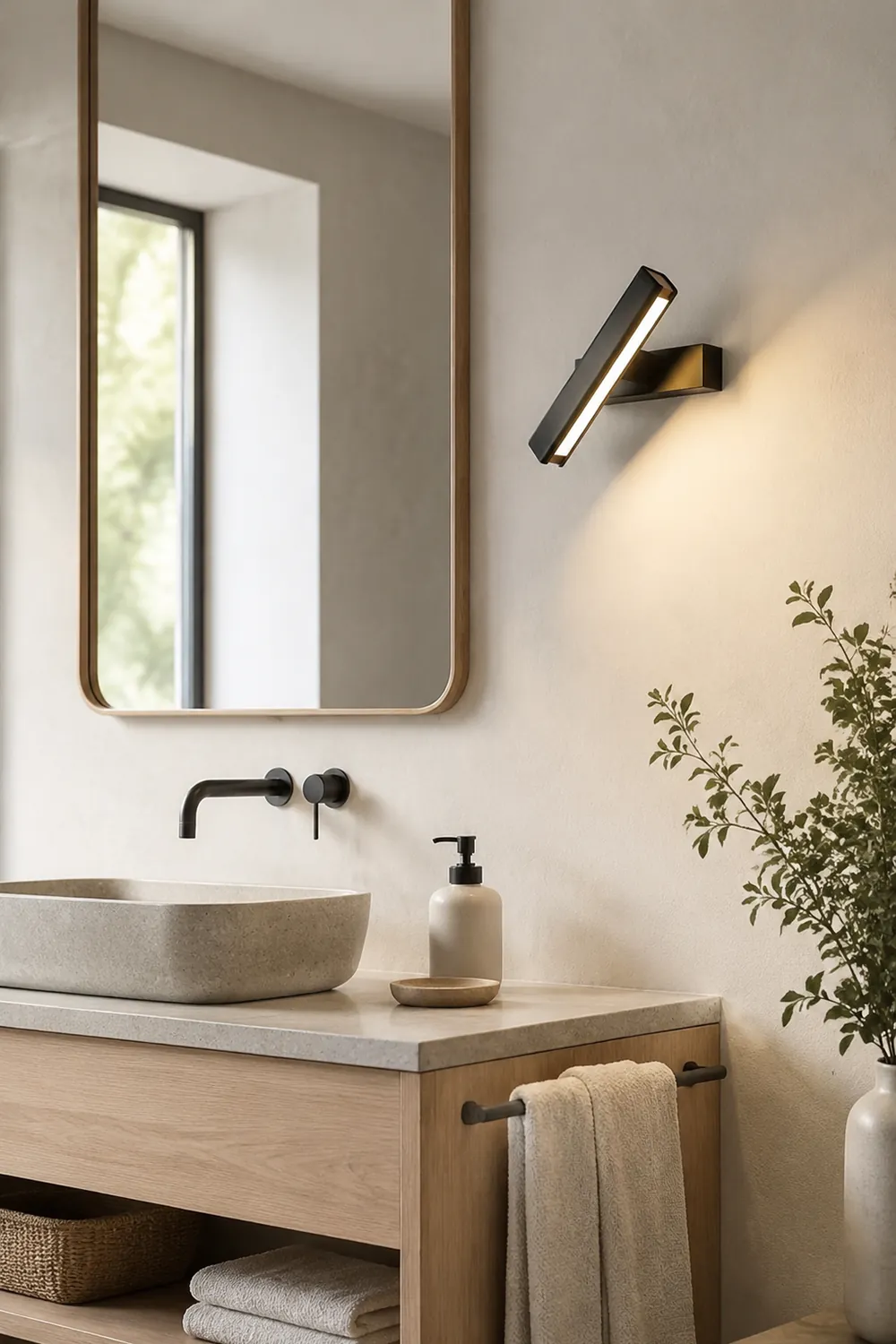 Minimalistische LED Wandleuchte aus Aluminium Drehbar für Schlafzimmer - Lumpaz