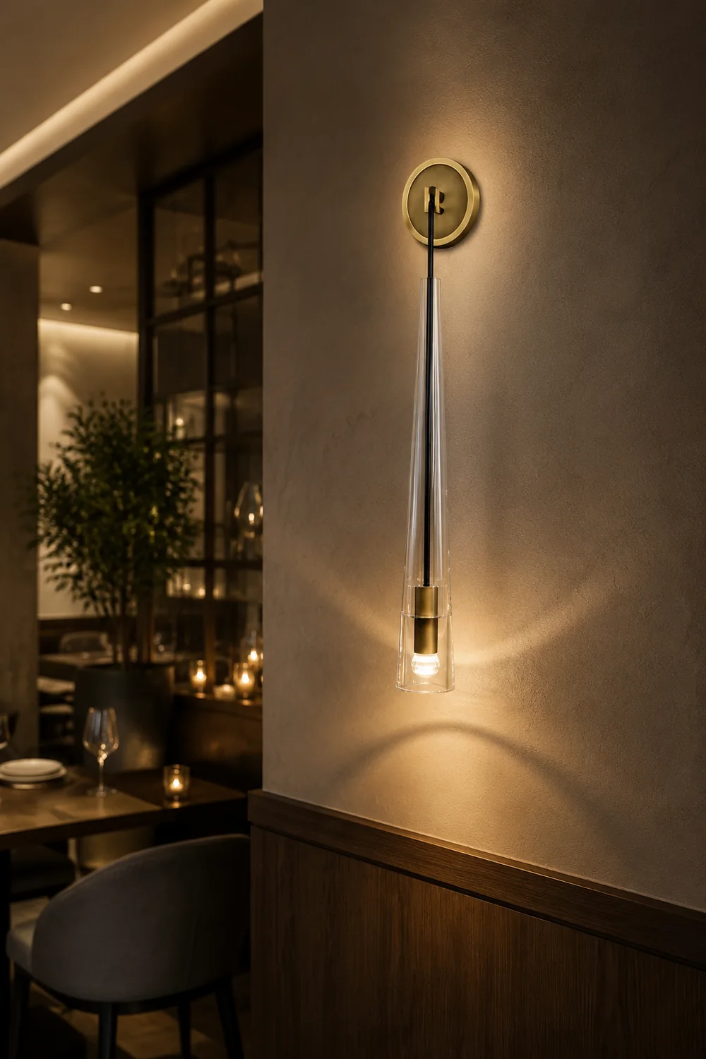Modern Black Golden Hanging Suspended Wall Light - Lumpaz