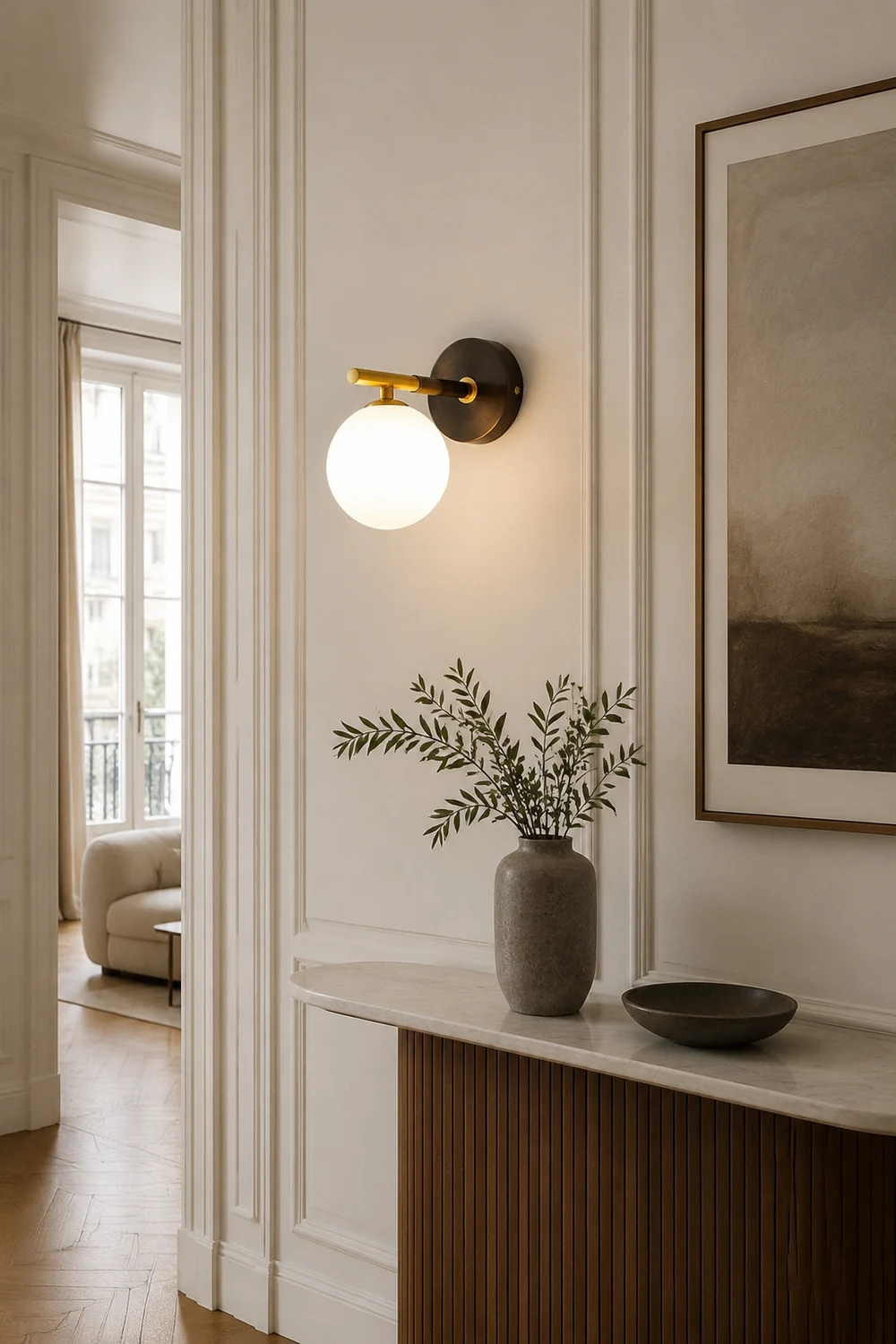 Luxury Copper Ball 1-Light Wall Sconce - Lumpaz