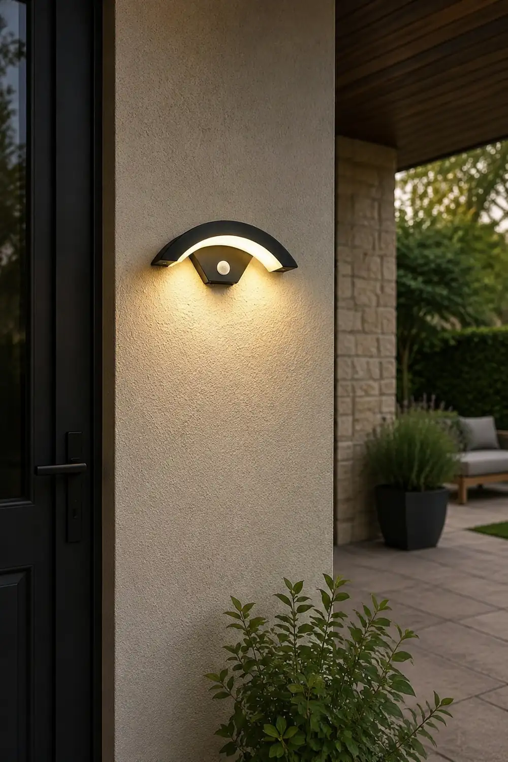 Wasserdichte Sensor-Wandleuchte mit warmweißer LED - Lumpaz