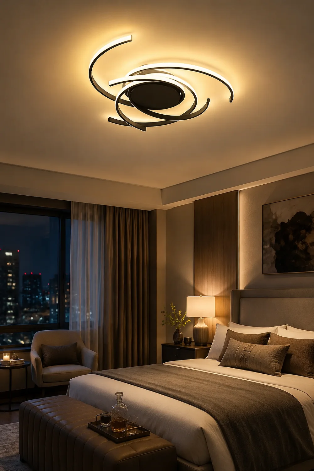 Lacey Moderne LED Deckenleuchte Dimmbar mit Fernbedienung - Lumpaz