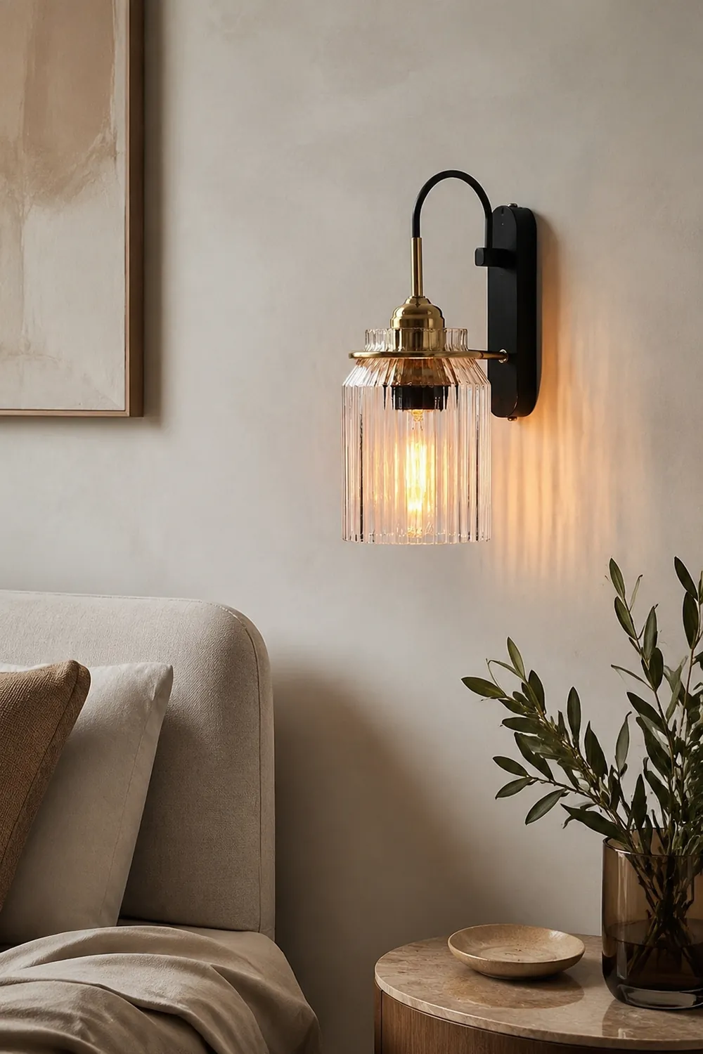 Industria Glass Shade Funnel Wall Lamps - Lumpaz