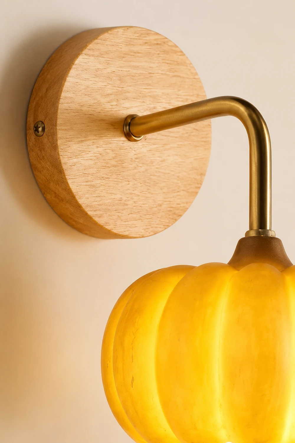 Cute Resin Material Yellow Pumpkin Wall Lamp - Lumpaz