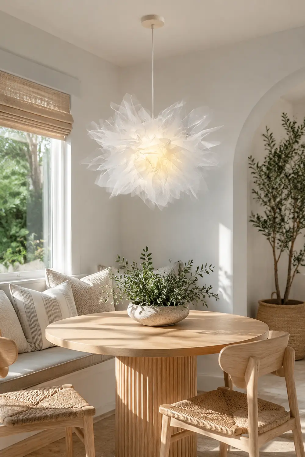 Nordische Mesh Blumenförmige Pendelleuchte aus Stoff für Esszimmer - Lumpaz