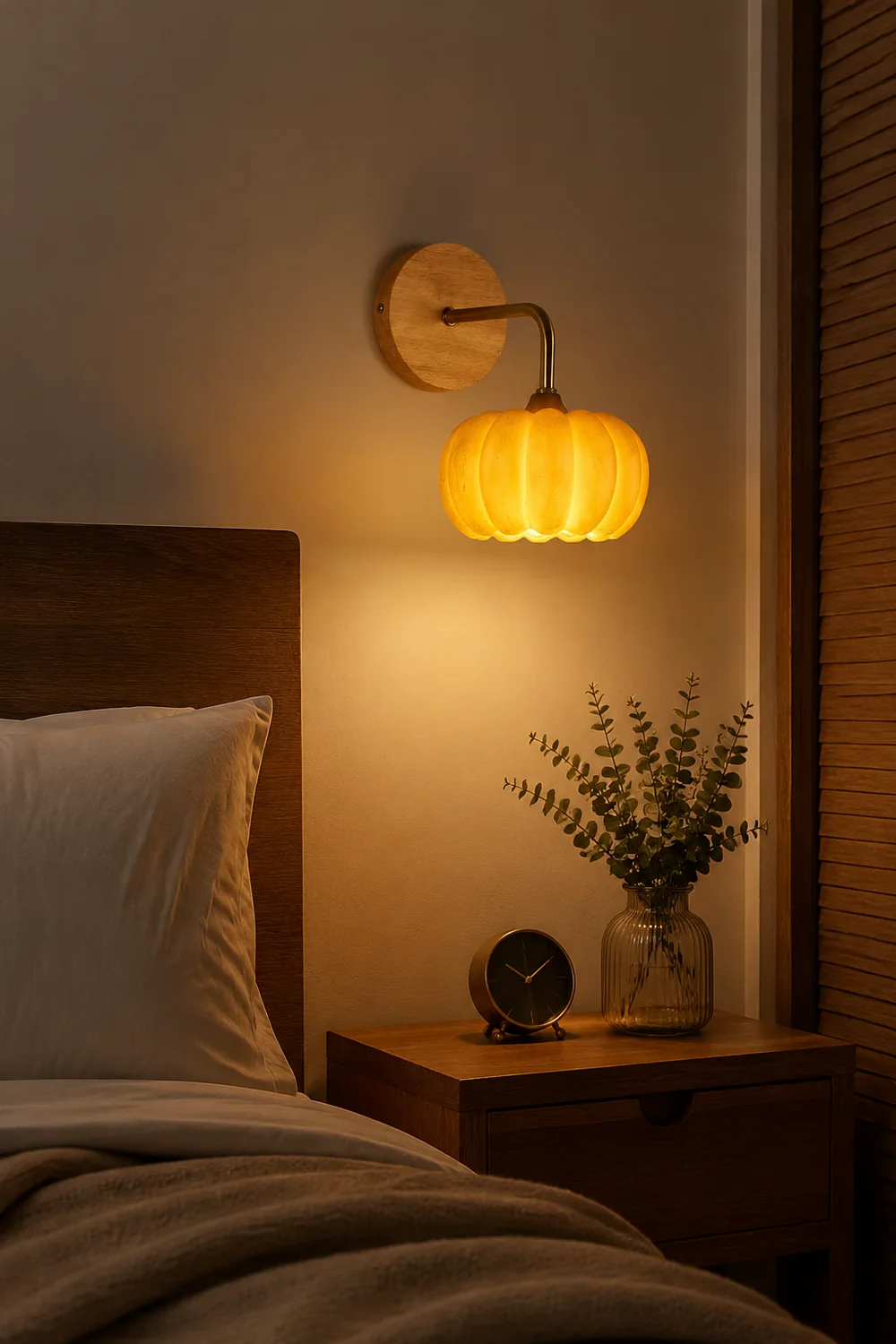 Cute Resin Material Yellow Pumpkin Wall Lamp - Lumpaz