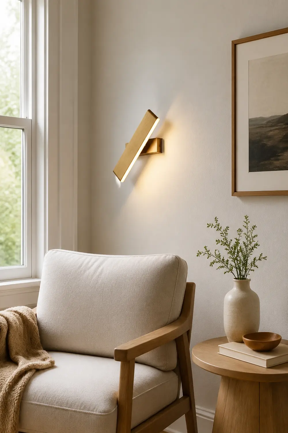 Minimalistische LED Wandleuchte aus Aluminium für Schlafzimmer - Lumpaz