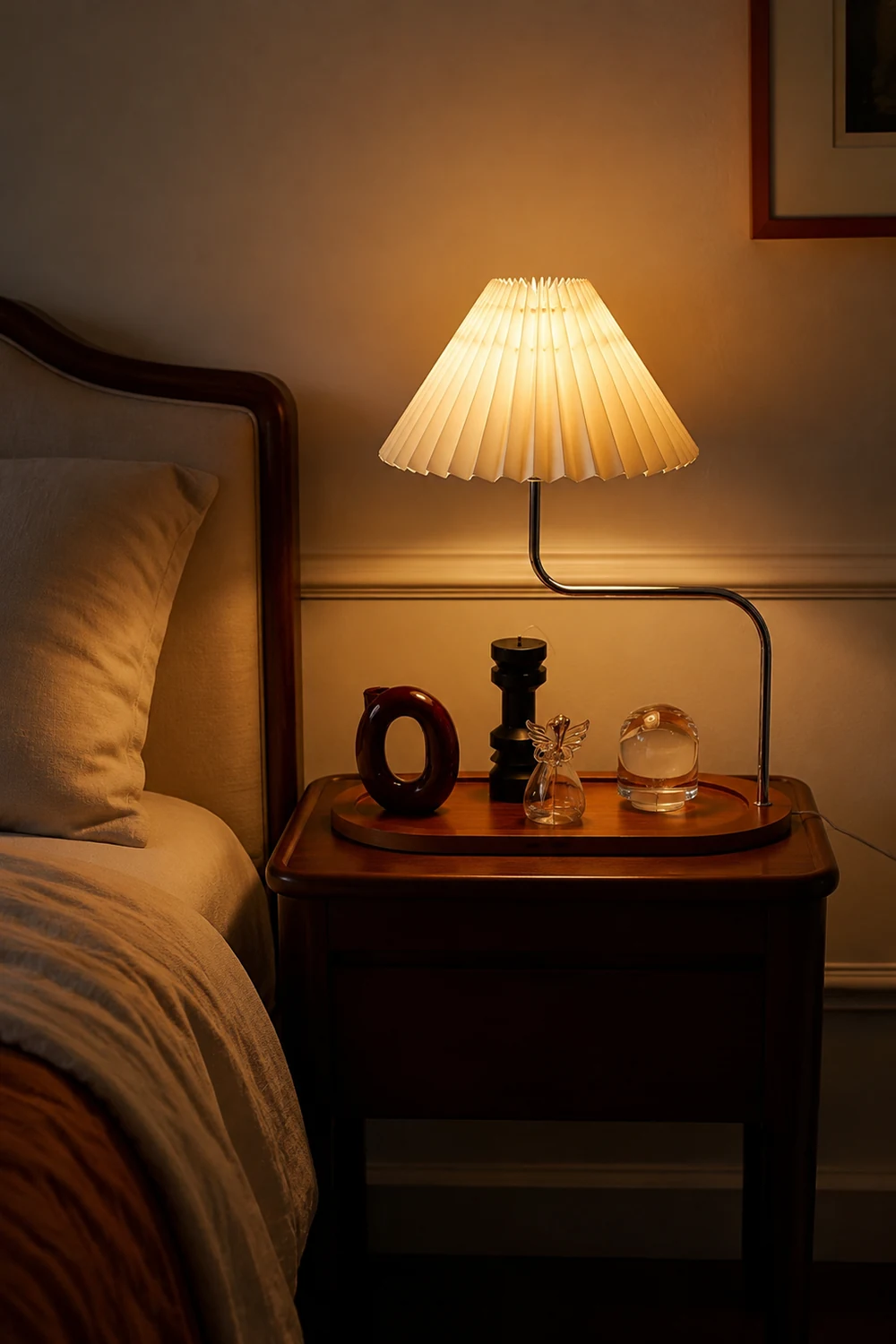 Solid Wood Retro Creative Pleated Table Lamp - Lumpaz