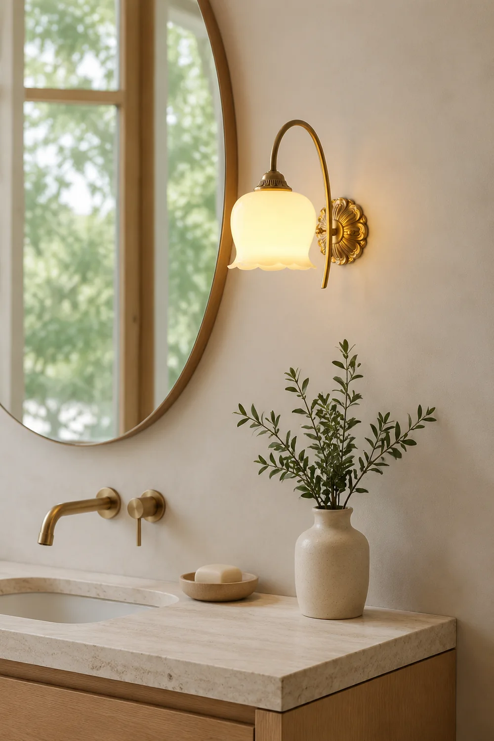 Creamy Copper Glass Wall Sconce - Lumpaz