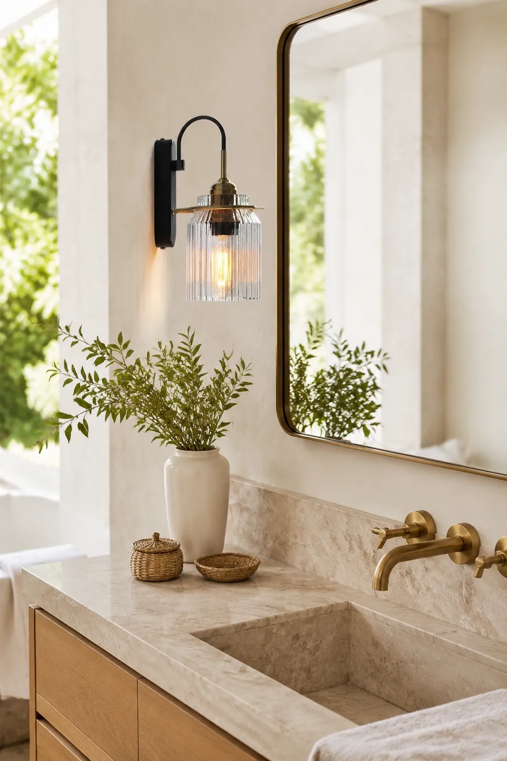Industria Glass Shade Funnel Wall Lamps - Lumpaz