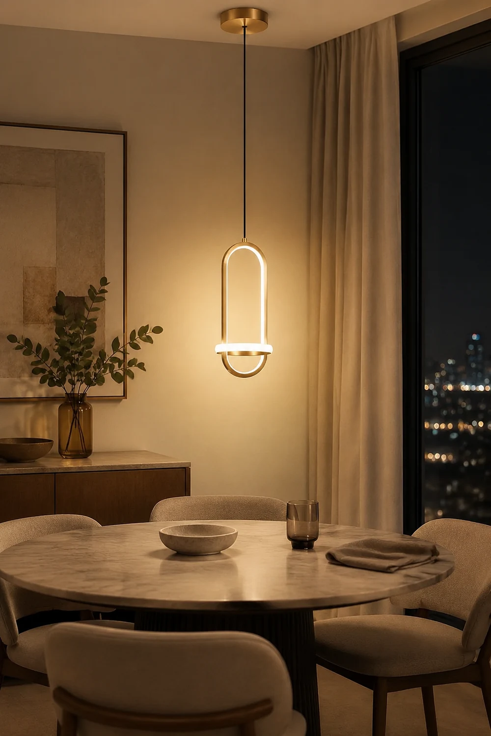 Moderne minimalistische Nachttisch-Kronleuchter-Pendelleuchte für Schlafzimmer - Lumpaz