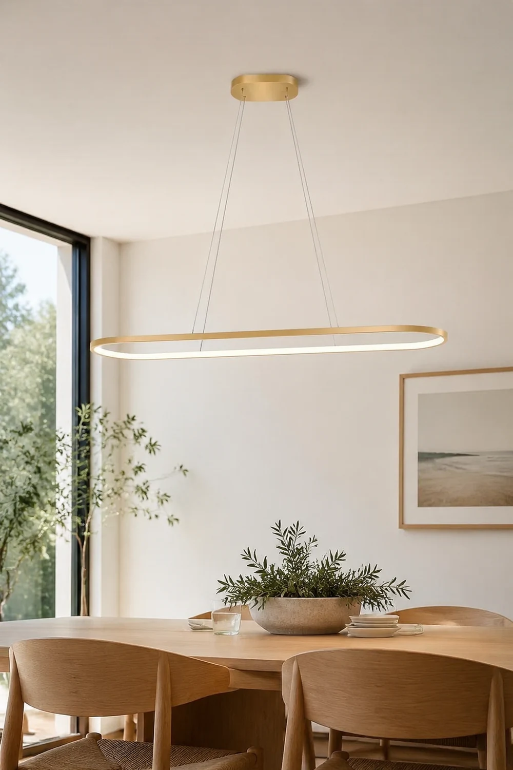 Edge Moderne Kreis LED Pendelleuchte aus Metall für Esszimmer - Lumpaz