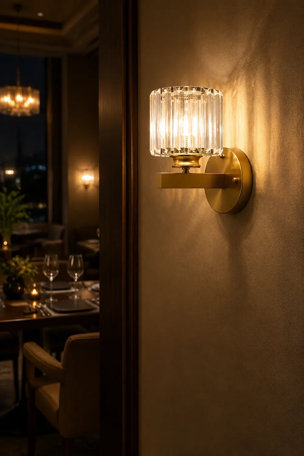 Moderne LED Wandleuchte aus Kristall für Schlafzimmer - Lumpaz