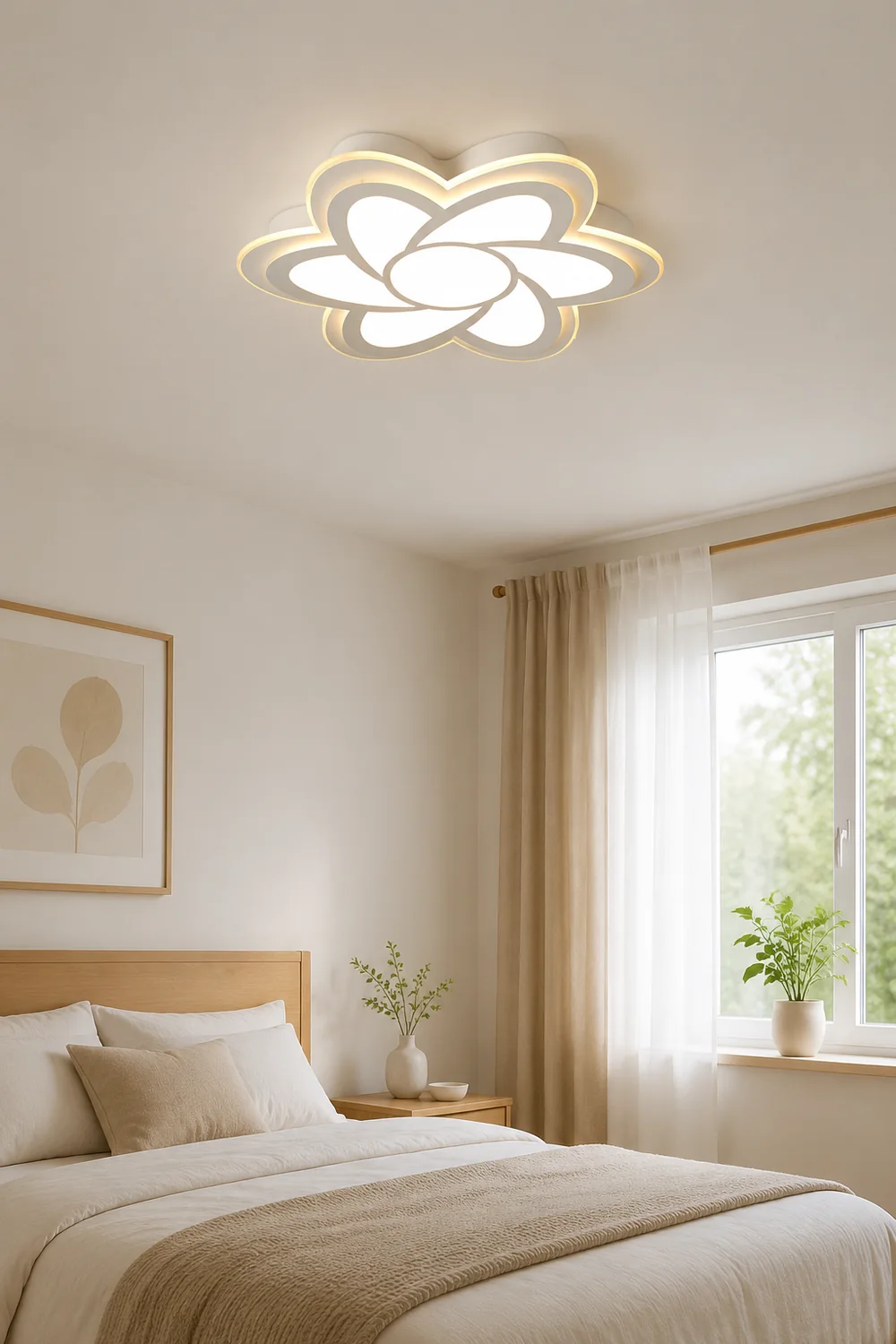 Hana Moderne Blumenförmige LED Deckenleuchte für Schlafzimmer, Wohnzimmer - Lumpaz