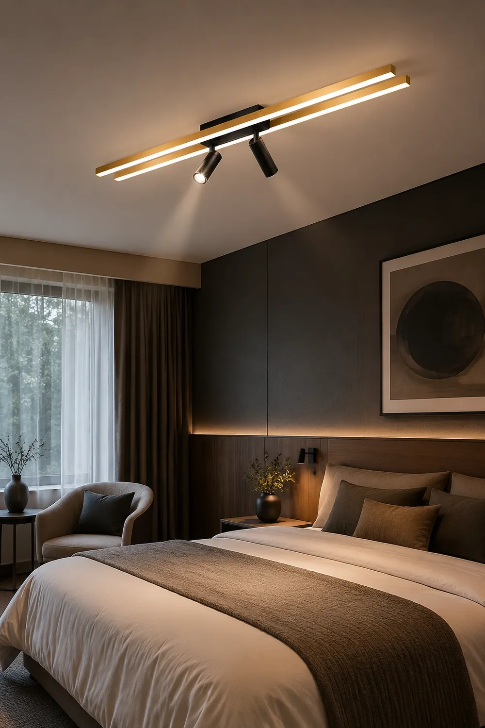 Haney Moderne LED Deckenleuchte mit Strahler für Korridor, Wohnzimmer - Lumpaz