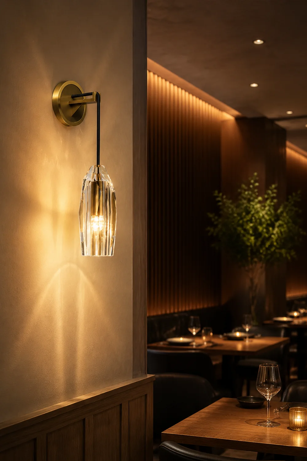 Modern Faceted Crystal Wall Lights - Lumpaz