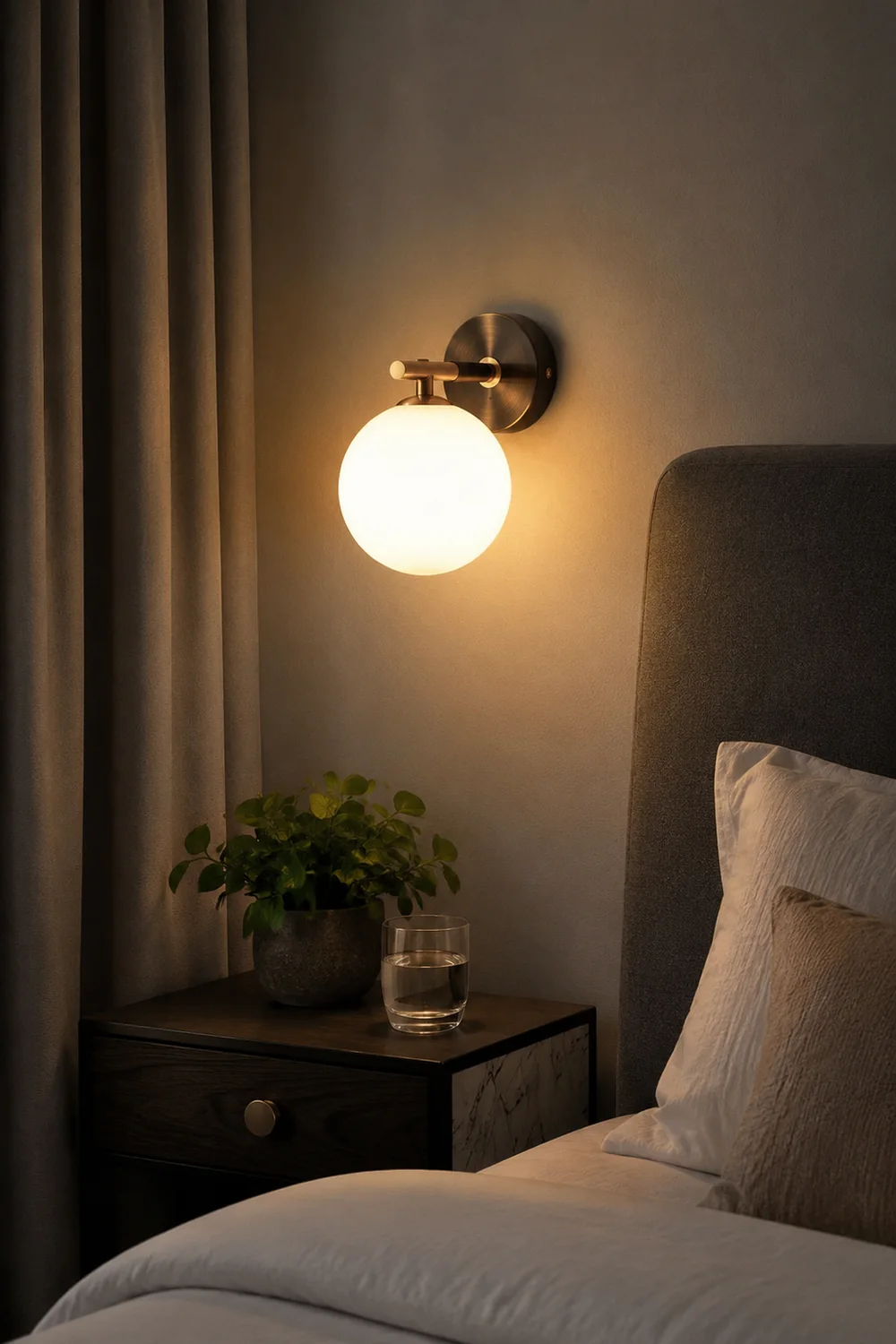 Luxury Copper Ball 1-Light Wall Sconce - Lumpaz