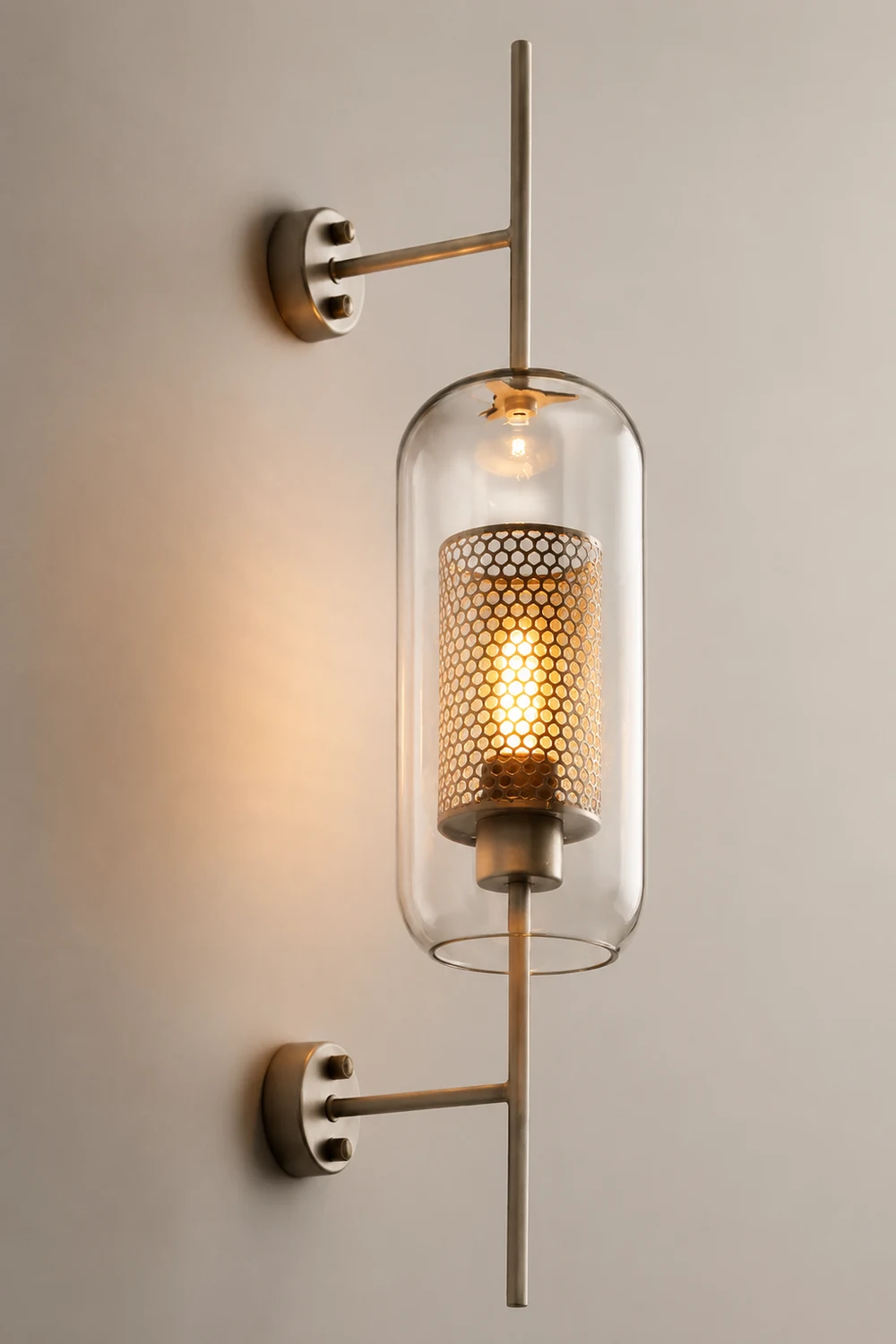 Modern Glass Golden Wall Ball Light Bedside Sconce - Lumpaz