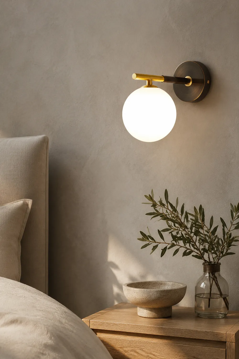 Luxury Copper Ball 1-Light Wall Sconce - Lumpaz
