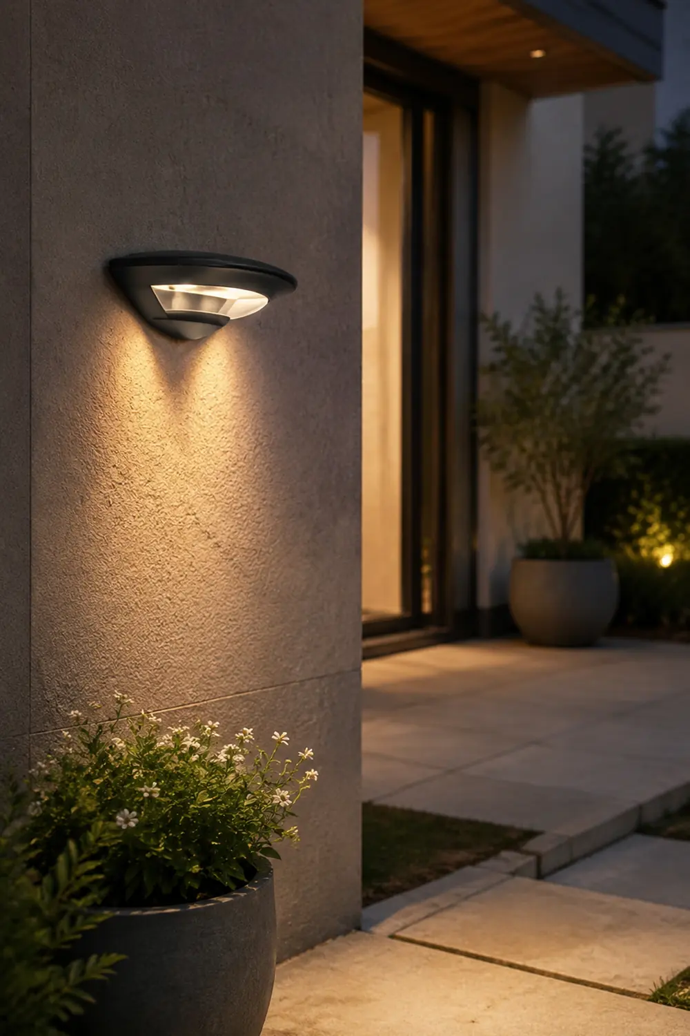 Wasserdichte Fliegende Untertasse Wandleuchte für den Außenbereich mit warmer LED - Lumpaz