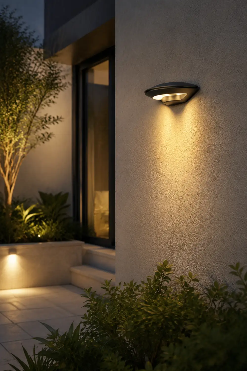Wasserdichte Fliegende Untertasse Wandleuchte für den Außenbereich mit warmer LED - Lumpaz