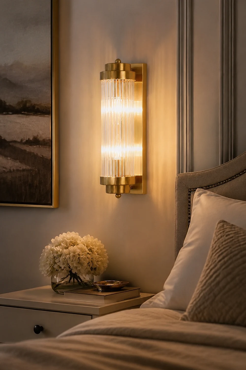 Crystal Pillar Metal Wall Lamp - Lumpaz