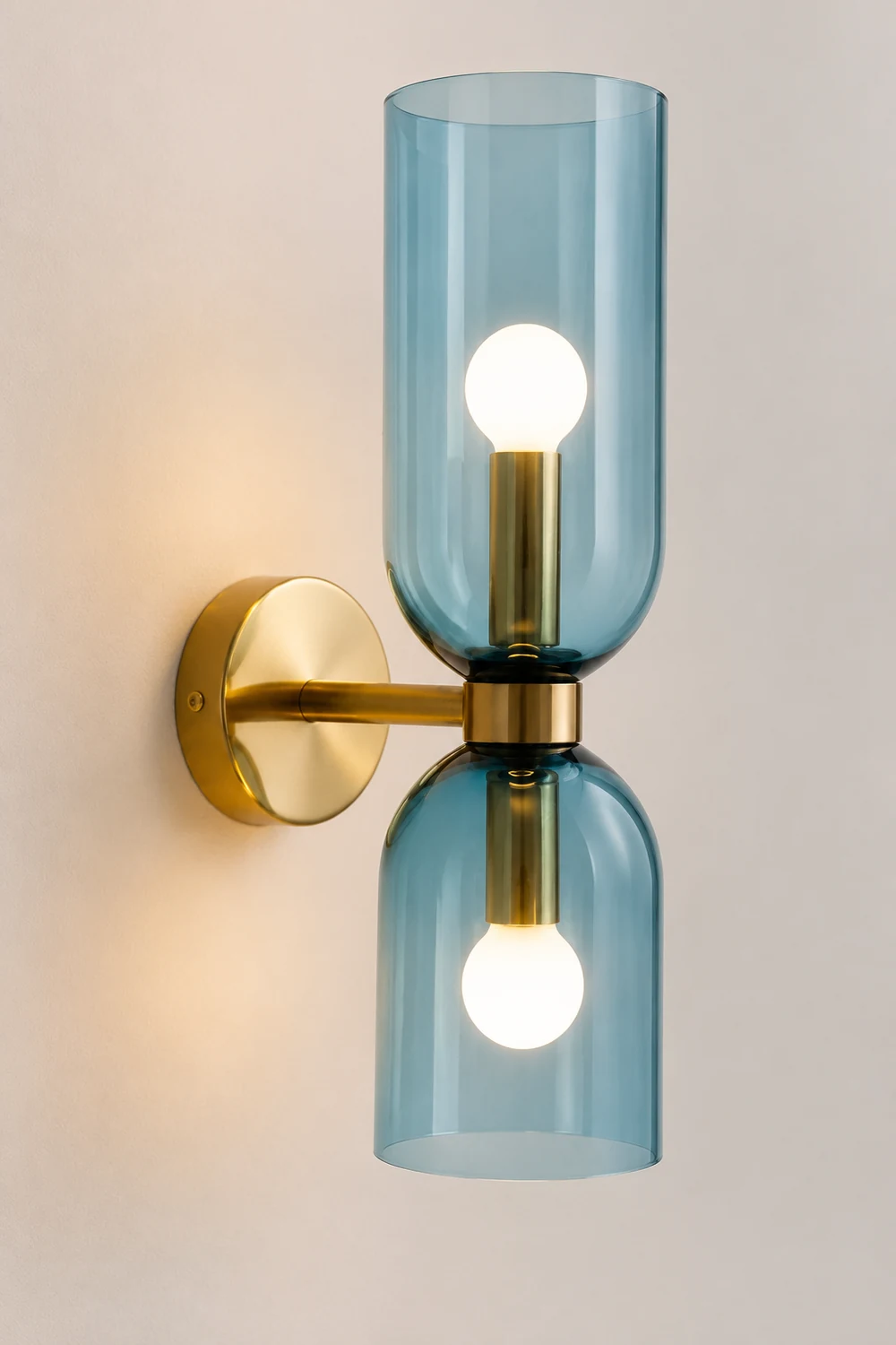 Double Head Glass Wall Lamp LED Sconce for Bedroom - Lumpaz