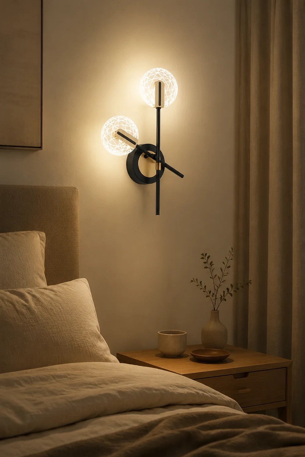 Moderne Drehbare LED Wandleuchte für Schlafzimmer/Wohnzimmer - Lumpaz