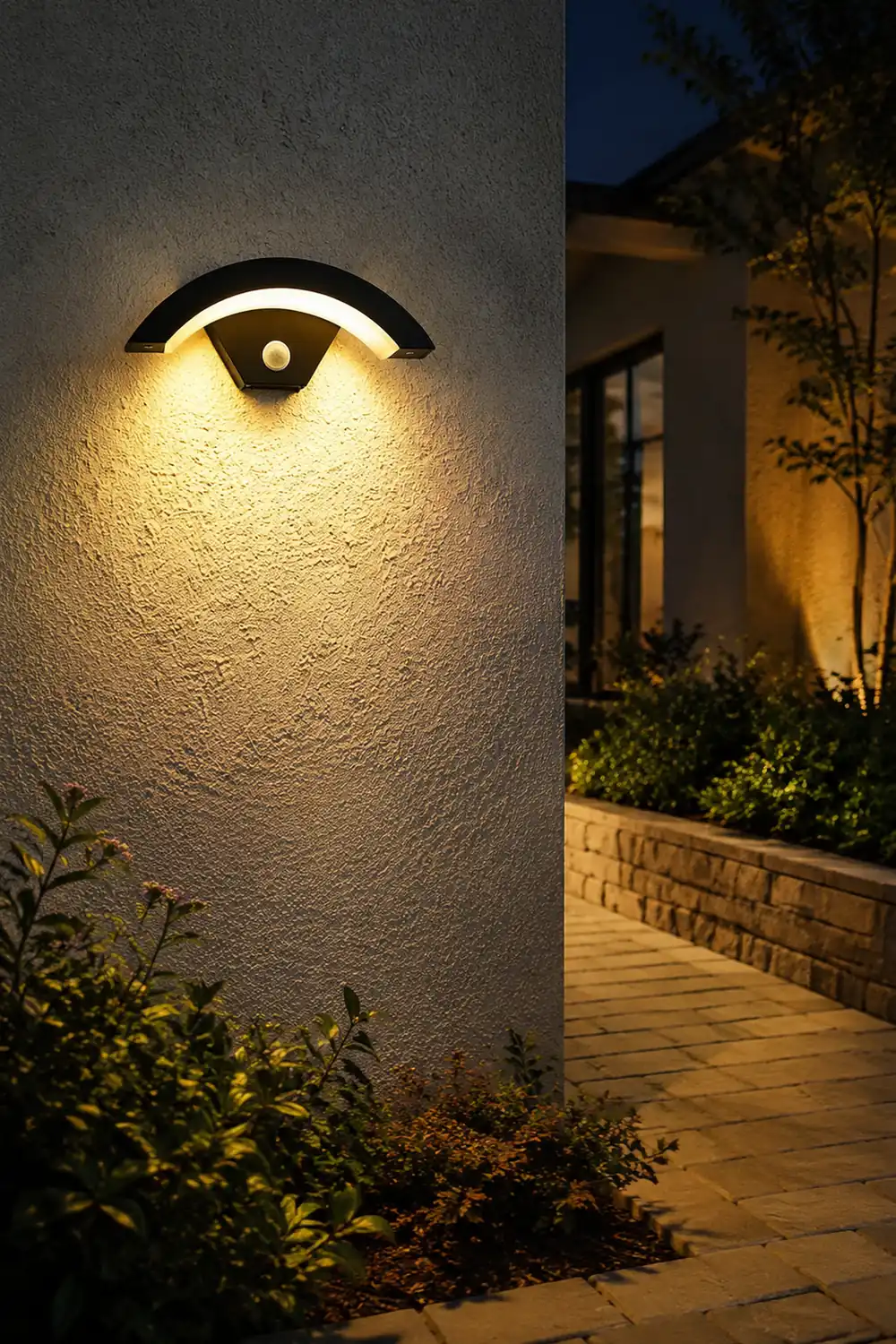 Wasserdichte Sensor-Wandleuchte mit warmweißer LED - Lumpaz
