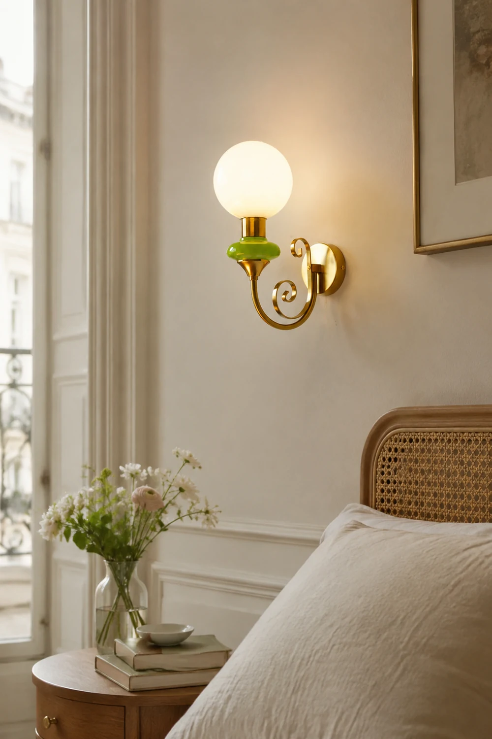 French Retro Glass 1-Light Wall Sconce - Lumpaz
