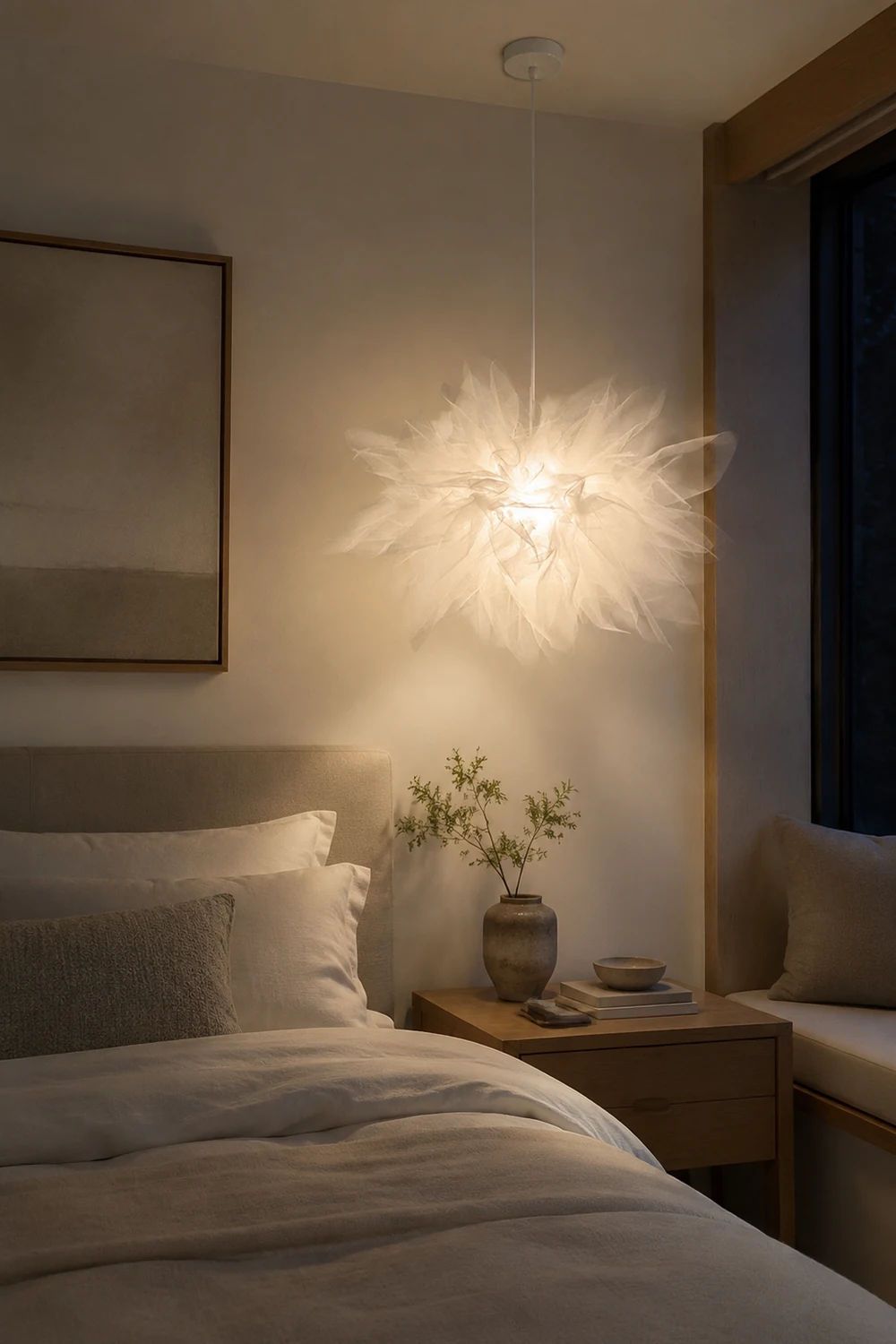 Nordische Mesh Blumenförmige Pendelleuchte aus Stoff für Esszimmer - Lumpaz