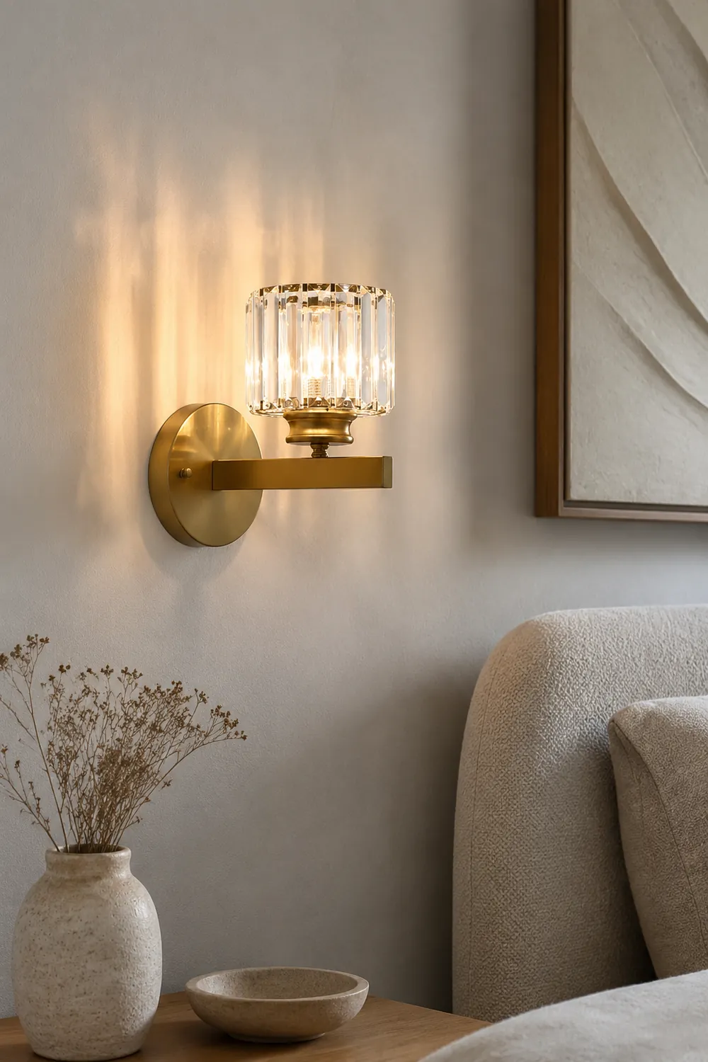 Moderne LED Wandleuchte aus Kristall für Schlafzimmer - Lumpaz
