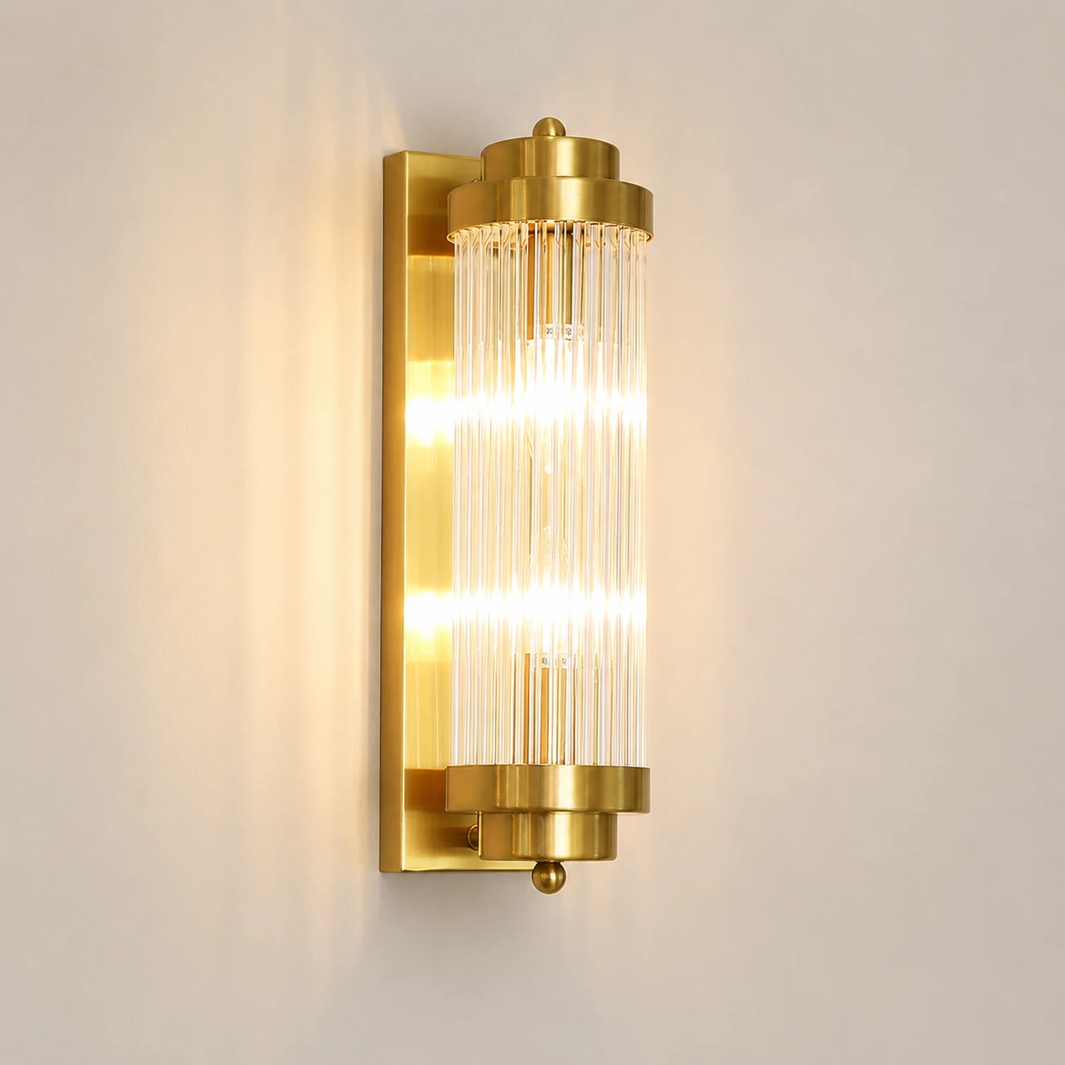 Crystal Pillar Metal Wall Lamp - Lumpaz