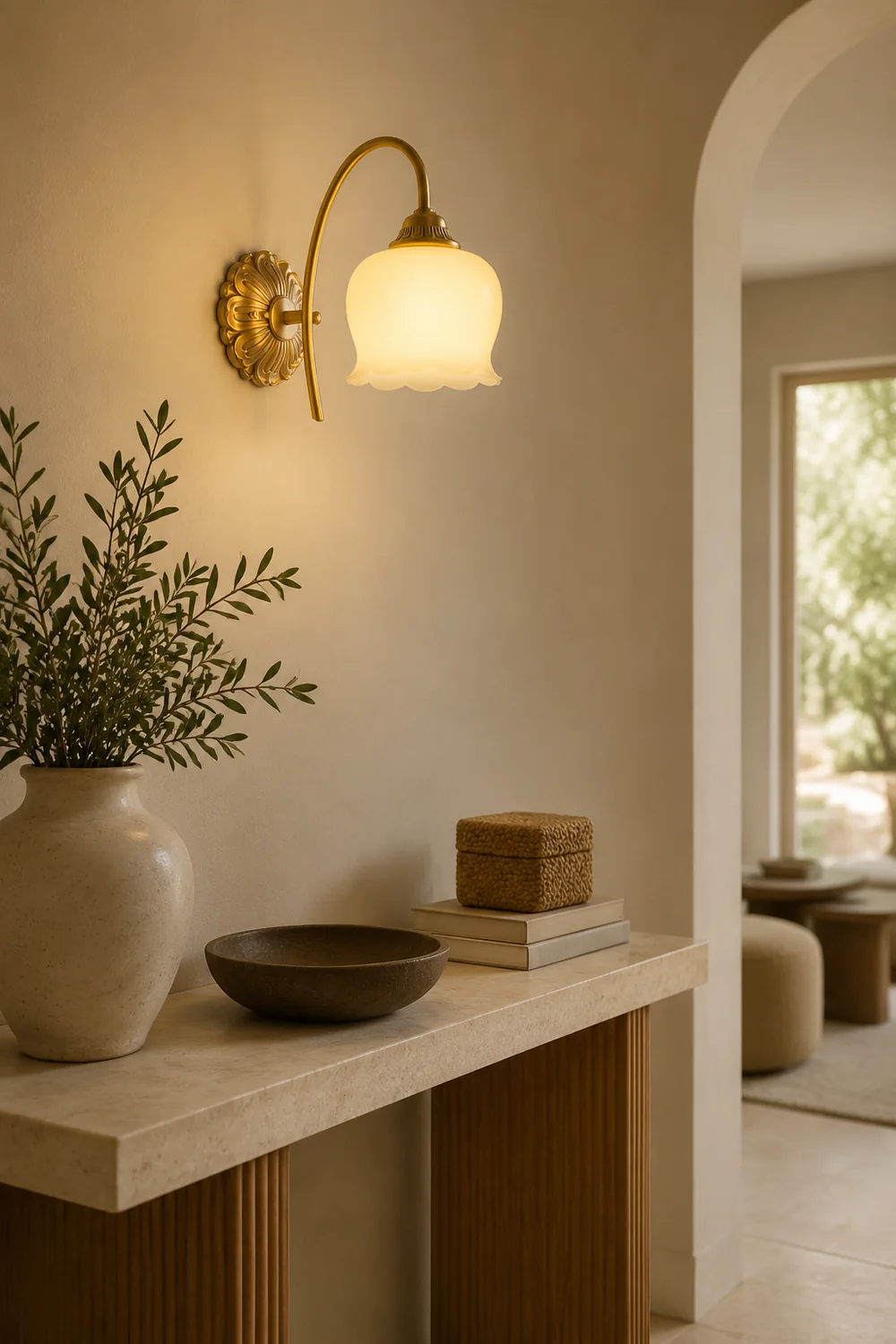 Creamy Copper Glass Wall Sconce - Lumpaz