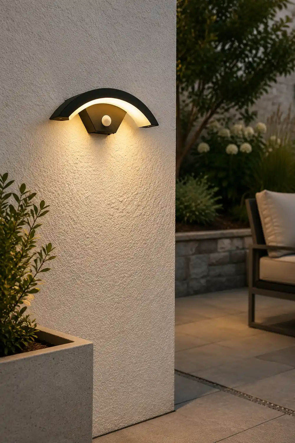 Wasserdichte Sensor-Wandleuchte mit warmweißer LED - Lumpaz