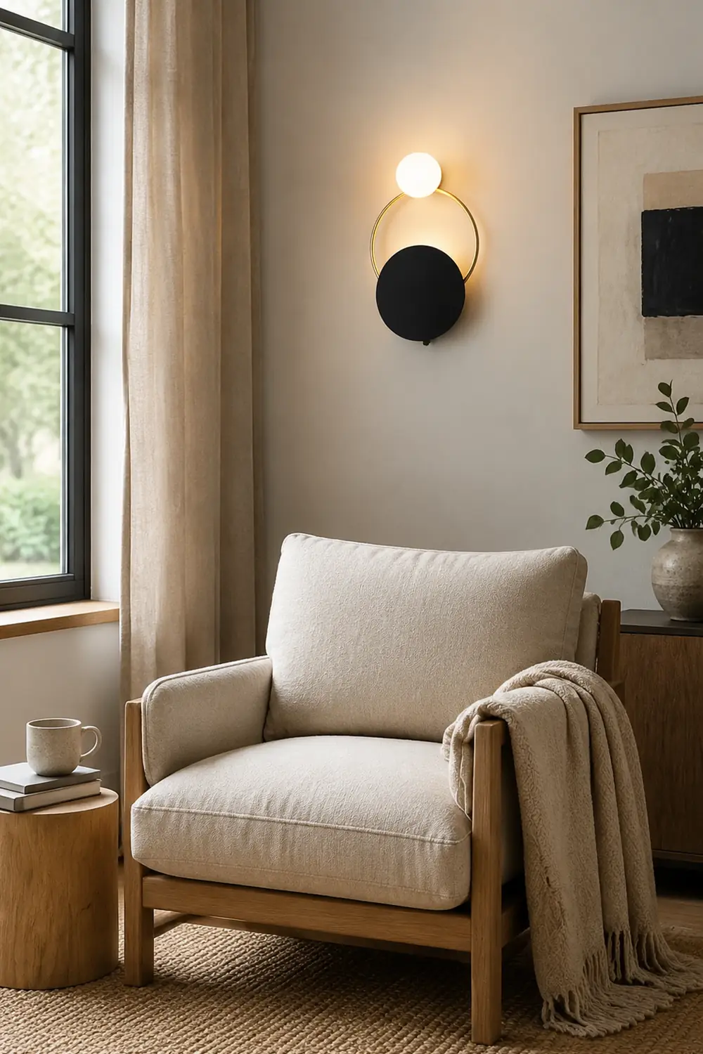 Nordic Simple  Black Gold Wrought Iron Circle Aisle Corridor Wall Light - Lumpaz