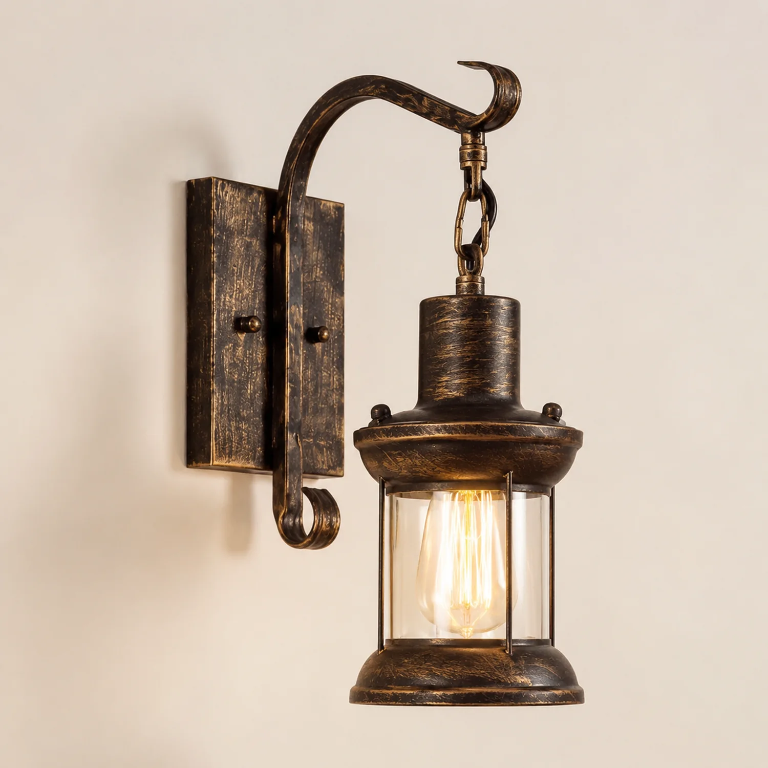 Alessio Industrielle Retro Innen Wandleuchte aus Glas - Lumpaz
