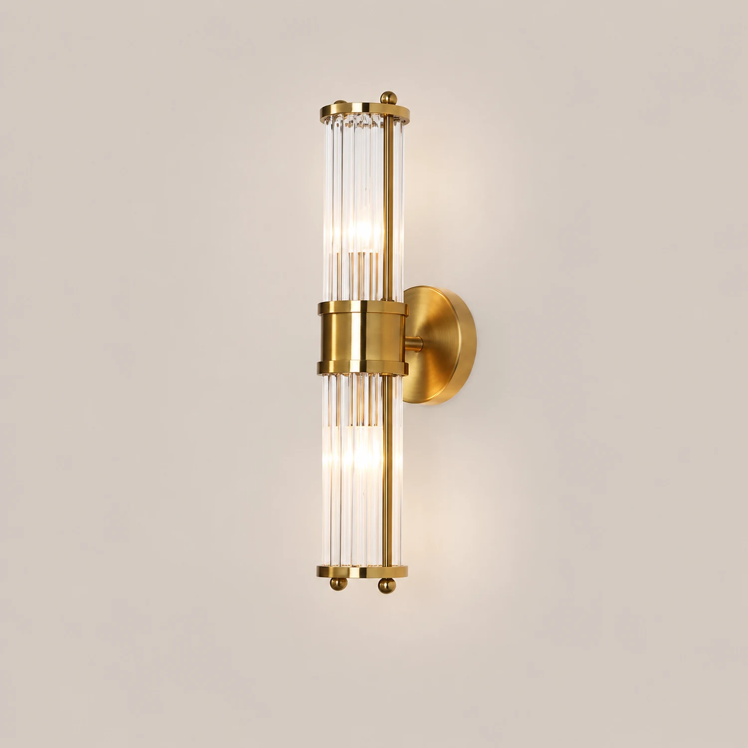 Modern Brass Gold Crystal Wall Sconce - Lumpaz