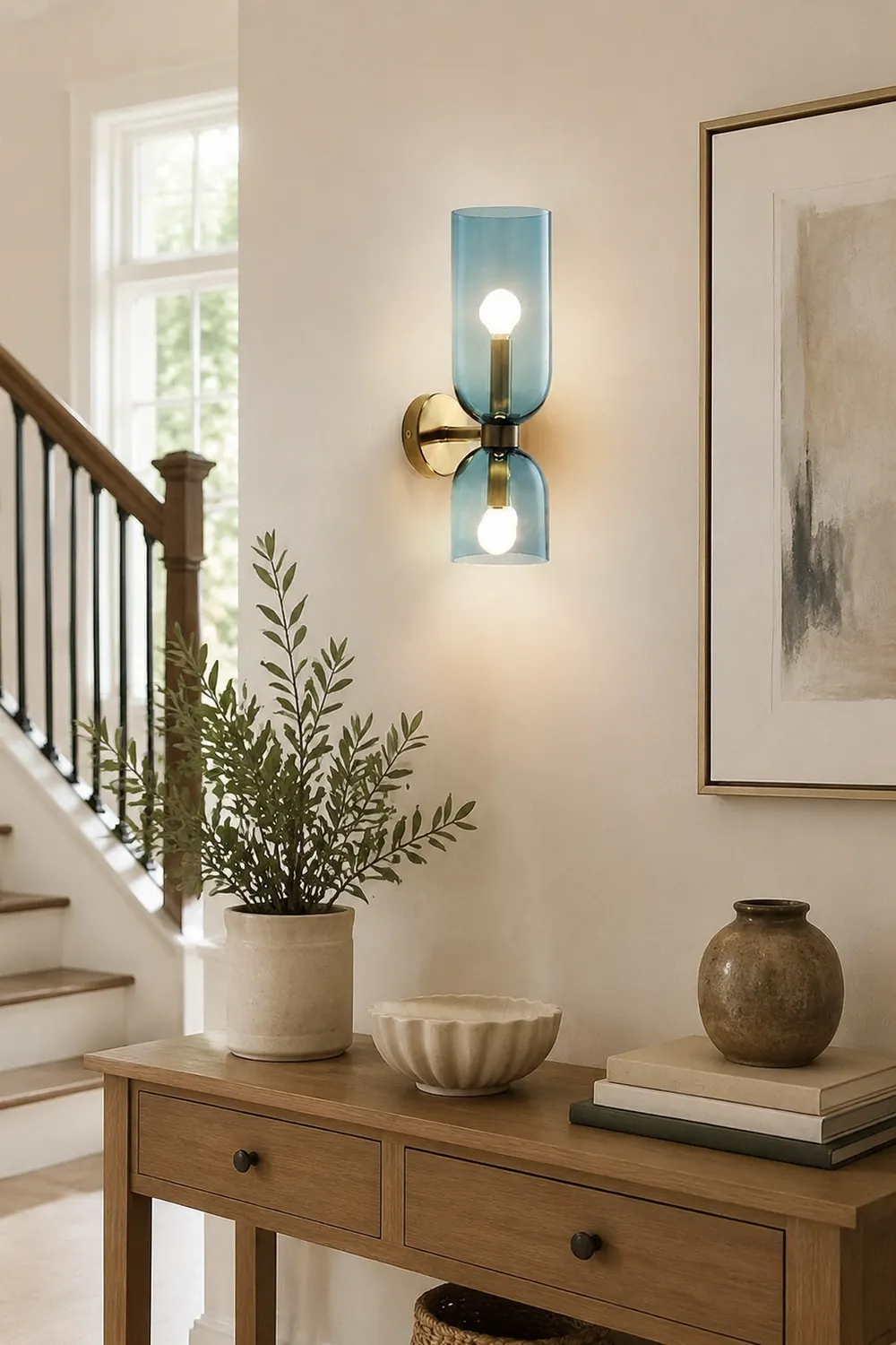 Double Head Glass Wall Lamp LED Sconce for Bedroom - Lumpaz