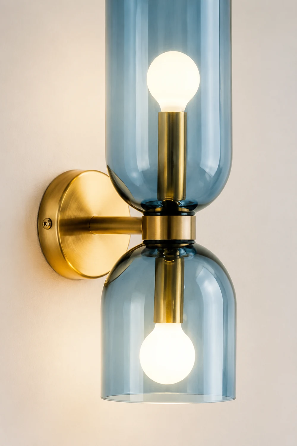 Double Head Glass Wall Lamp LED Sconce for Bedroom - Lumpaz