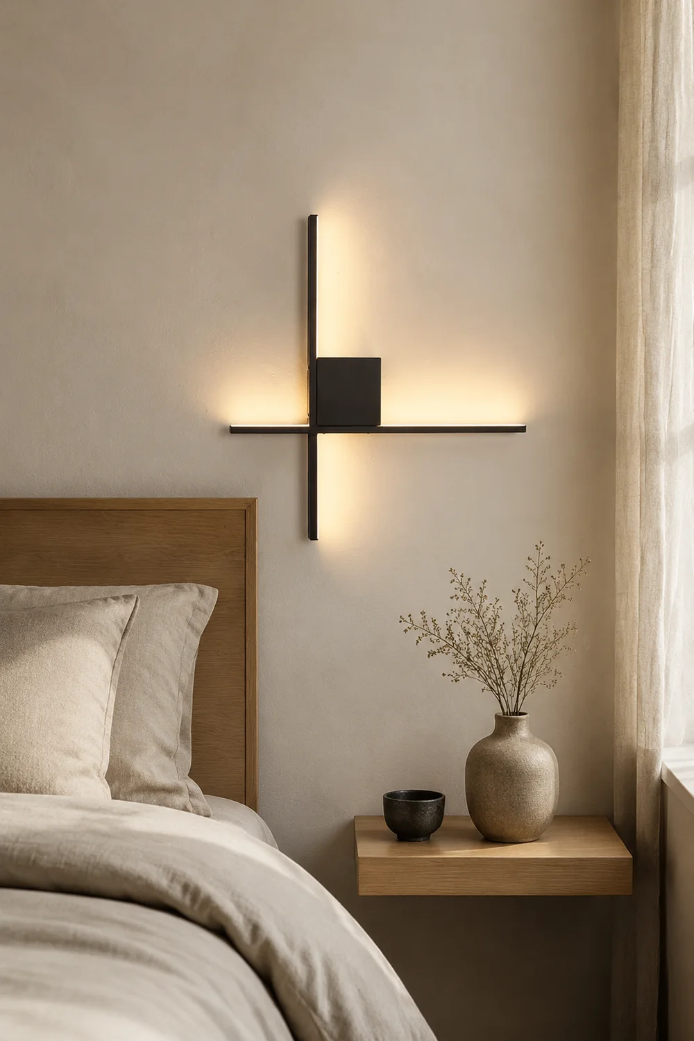 Einfache moderne LED-Wandleuchte Nachttischlampe für Schlafzimmer, Wohnzimmer - Lumpaz