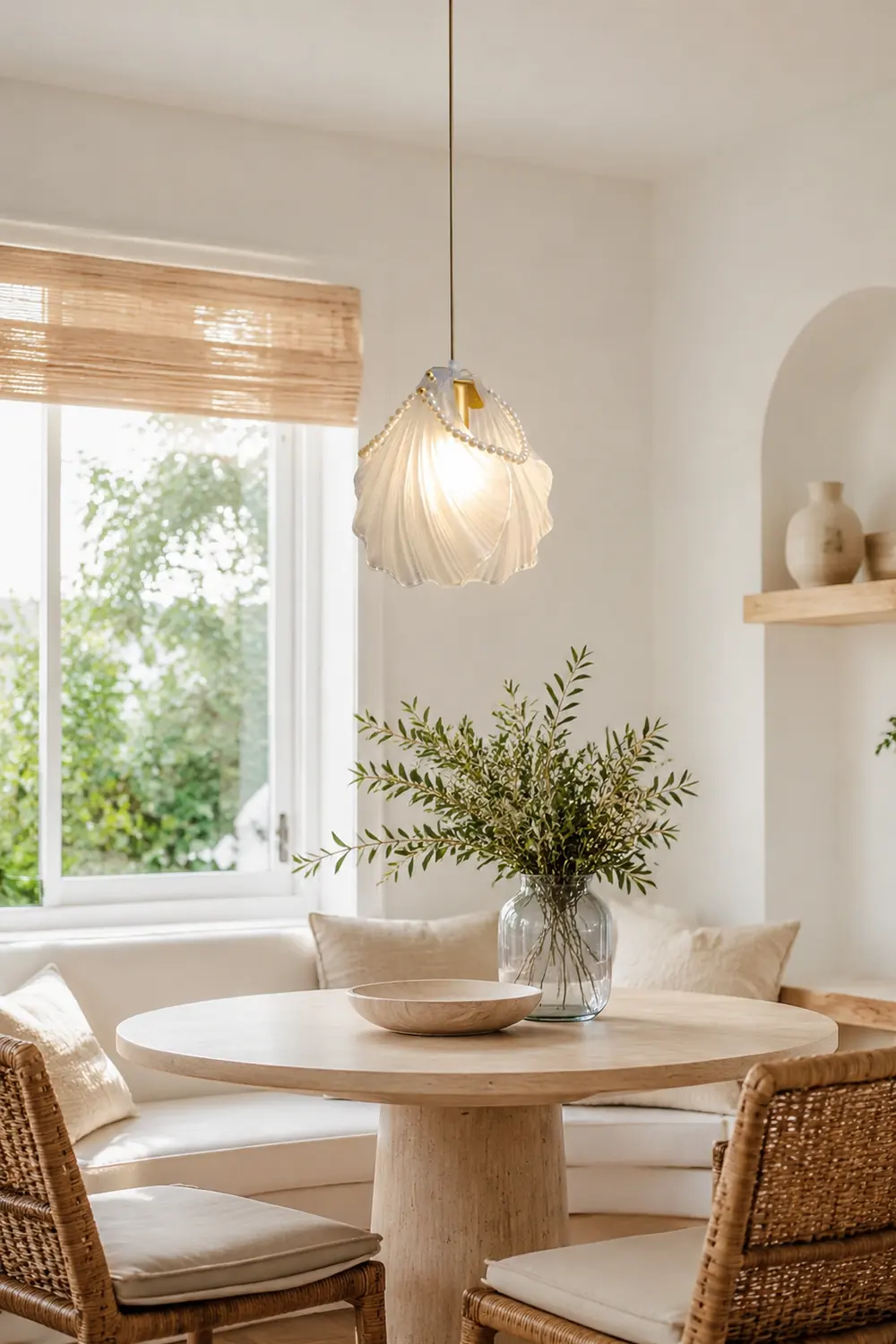 Moderne Luxuriöse Pendelleuchte mit Perlenmuschel für Schlafzimmer - Lumpaz