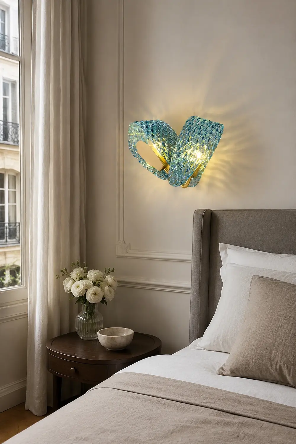 Retro Luxury Glass Blue Wall Lamp - Lumpaz