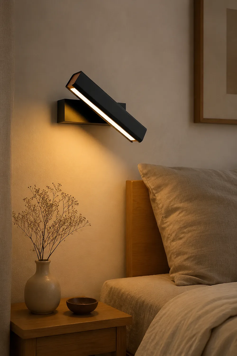 Minimalistische LED Wandleuchte aus Aluminium Drehbar für Schlafzimmer - Lumpaz