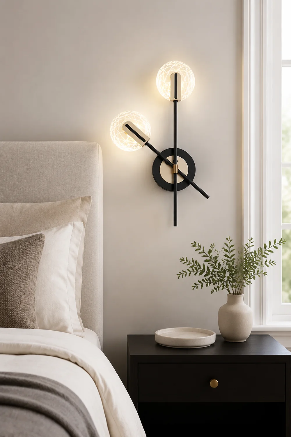 Moderne Drehbare LED Wandleuchte für Schlafzimmer/Wohnzimmer - Lumpaz