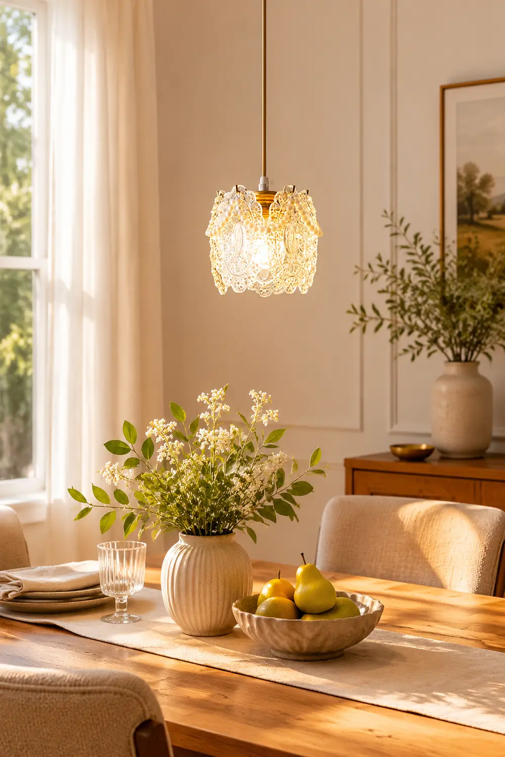 Moderne Luxuriöse Pendelleuchte aus Glas für Schlaf- & Wohnzimmer - Lumpaz