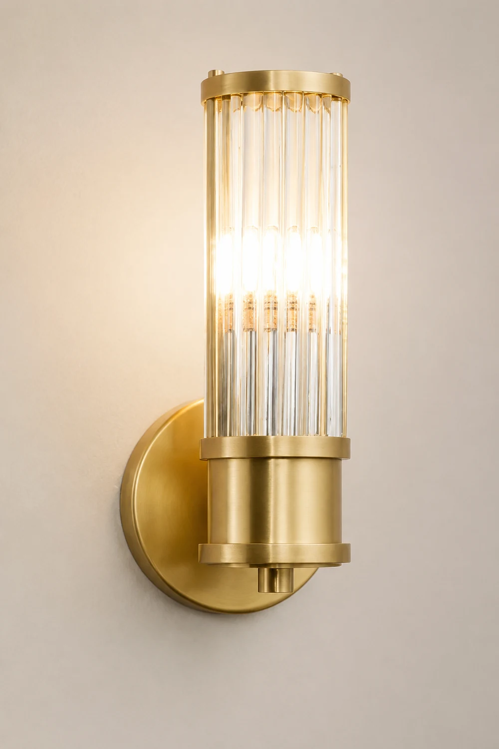 Modern Brass Gold Crystal Wall Sconce - Lumpaz