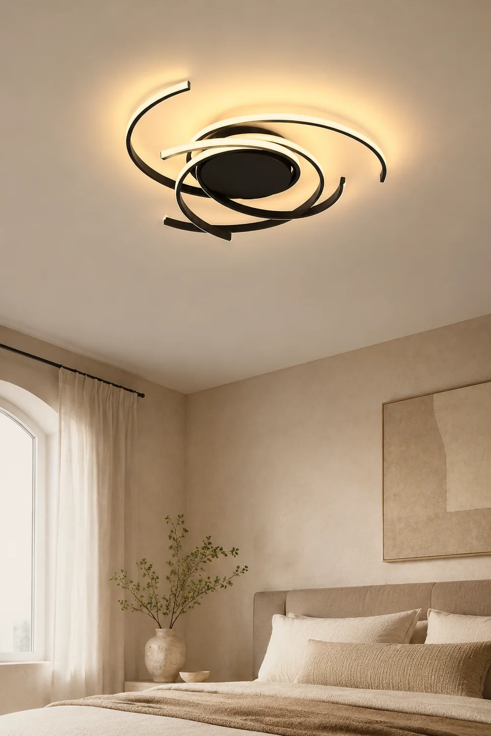 Lacey Moderne LED Deckenleuchte Dimmbar mit Fernbedienung - Lumpaz