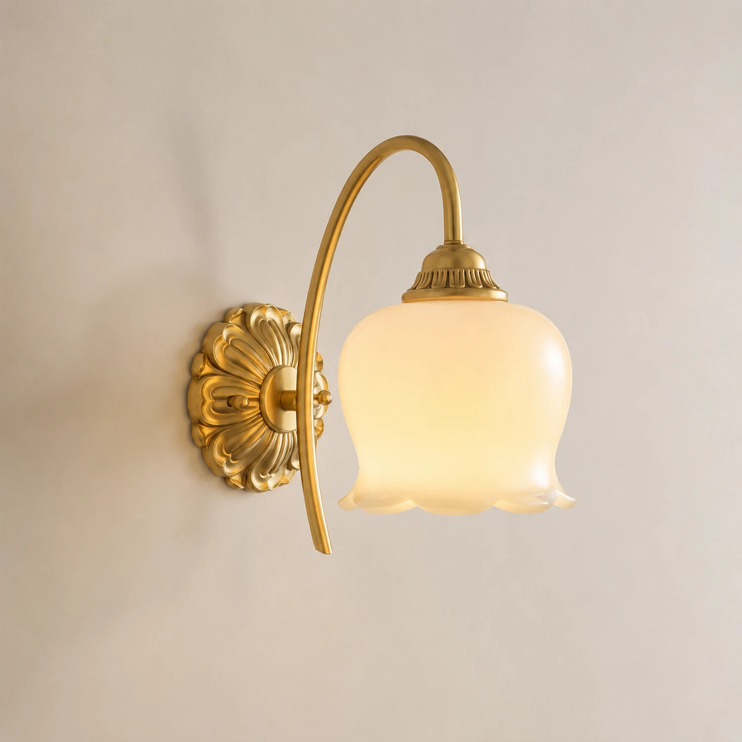 Creamy Copper Glass Wall Sconce - Lumpaz