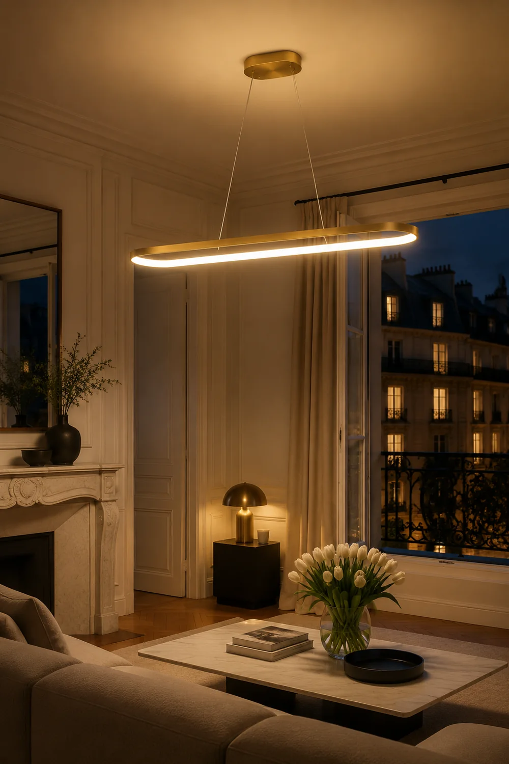 Edge Moderne Kreis LED Pendelleuchte aus Metall für Esszimmer - Lumpaz